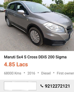 2016 Maruti SX4 S Cross Sigma DDiS 200 SH