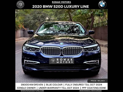 Used 2020 BMW 5 Series [2017-2021] 520d Luxury Line [2017-2019] for sale at Rs. 48,00,000 in Delhi