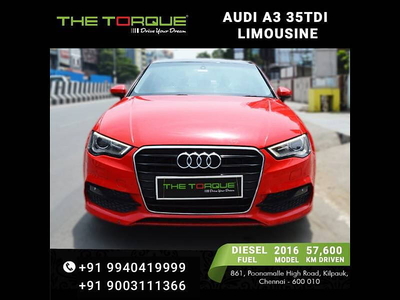 Used 2016 Audi A3 [2014-2017] 35 TDI Premium Plus + Sunroof for sale at Rs. 17,90,000 in Chennai