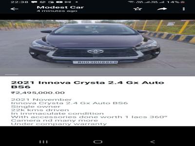 Toyota Innova Crysta 2020-2022 2.4 GX 8 STR AT