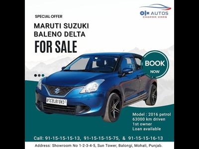 Used 2016 Maruti Suzuki Baleno [2015-2019] Delta 1.2 for sale at Rs. 5,65,000 in Mohali