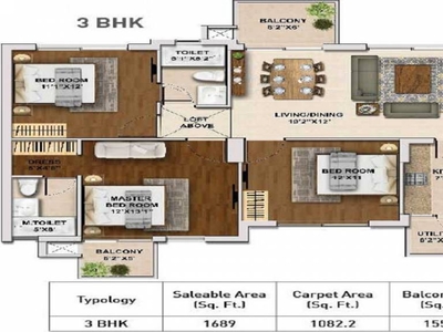 1099 sq ft 2 BHK 2T NorthEast facing Under Construction property Apartment for sale at Rs 1.35 crore in Hero Homes Gurgaon in Sector 104, Gurgaon