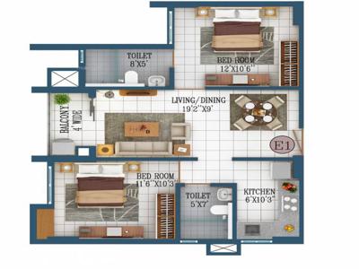 970 sq ft 2 BHK 2T Under Construction property Apartment for sale at Rs 61.11 lacs in Orbit Lumiere 2th floor in Cossipore, Kolkata