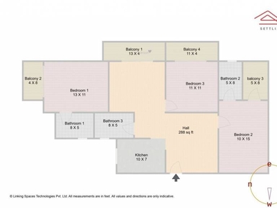 1639 sq ft 3 BHK 3T West facing Apartment for sale at Rs 1.47 crore in Sowparnika Pragati in Sarjapur, Bangalore