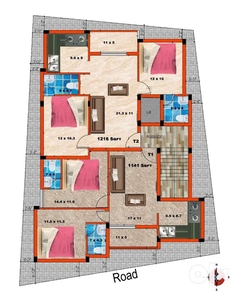 2 bhk+2T apartment with road facing balcony