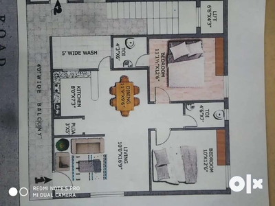 Fully Furnished 2 bhk east facing flat is for sale at Sainikpuri
