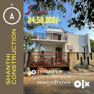 Heigh roof duplex house north facing house sell in Thanjavur mc road