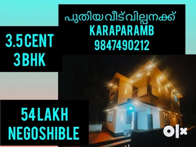 Karaparamb 3.5 cent 3 bhk new house