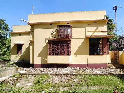 One storeyed house with open land for sale with garage