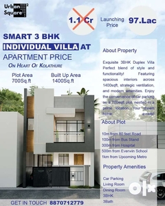 Smart 3BHK villa at Apartment cost