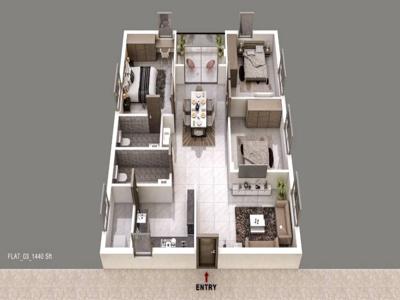 1240 sq ft 2 BHK 2T Completed property Apartment for sale at Rs 52.08 lacs in Project in Pragathi Nagar Kukatpally, Hyderabad
