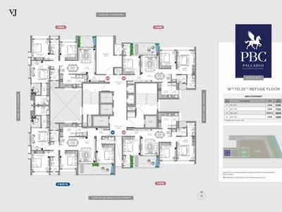 1519 sq ft 3 BHK 3T East facing Apartment for sale at Rs 1.60 crore in Vilas Palladio Balewadi Central in Balewadi, Pune