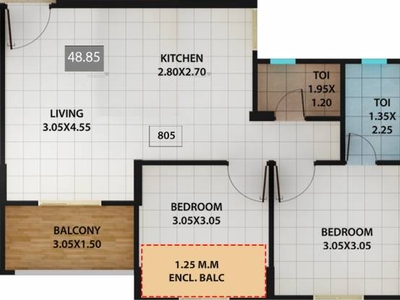 683 sq ft 2 BHK 2T West facing Apartment for sale at Rs 38.00 lacs in Kolte Patil Ivy Estate Nia 3th floor in Wagholi, Pune