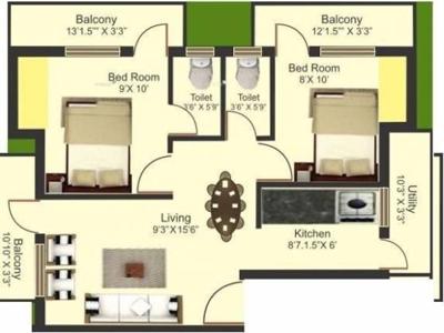876 sq ft 2 BHK 2T Apartment for rent in Manju Royal Suite at Perungudi, Chennai by Agent Prakash