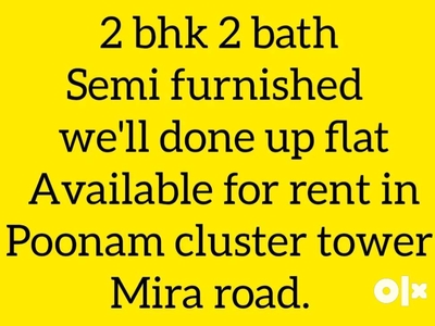 2 bed 2 bath well done up on rent in Poonam cluster building miraroad