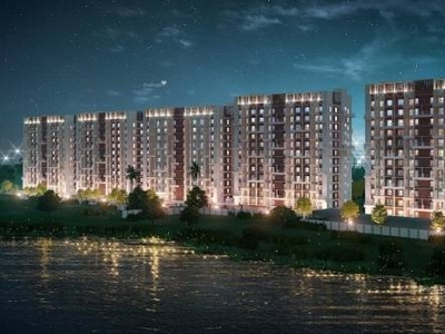 1044 sq ft 3 BHK 2T Apartment for sale at Rs 96.00 lacs in Merlin Lakescape 8th floor in Rajarhat, Kolkata