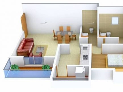 1046 sq ft 2 BHK 2T West facing Apartment for sale at Rs 80.00 lacs in VTP Urban Soul 5th floor in Kharadi, Pune