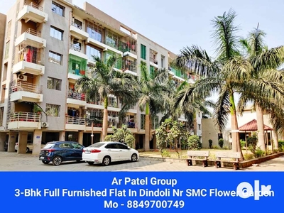 3-Bhk Fully Furnished Flat In Dindoli Nr SMC Flower Garden 100% Loan