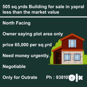 505 sq.yrds old house for sale in yapral less than market value