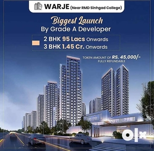 New launch-Spacious 3 bhk@warje, biggest project of warje