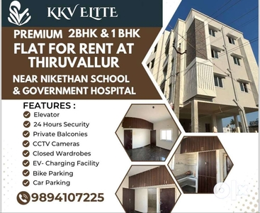 Premium 2 BHK Flat available for rent at Thiruvallur