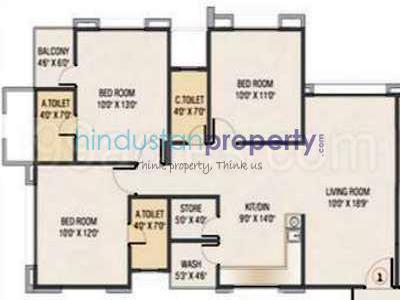 3 BHK Flat / Apartment For RENT 5 mins from Nanpura