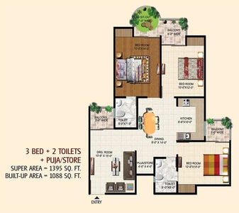 3 BHK Apartment 1088 Sq.ft. for Sale in