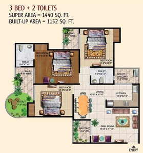 3 BHK Residential Apartment 1152 Sq.ft. for Sale in Sector 74 Noida