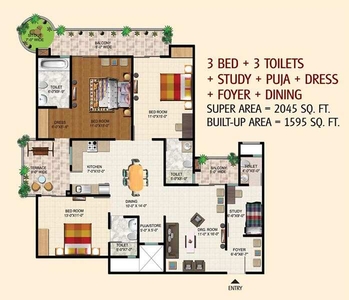 3 BHK Residential Apartment 1595 Sq.ft. for Sale in Sector 74 Noida