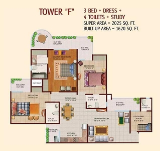 3 BHK Residential Apartment 1620 Sq.ft. for Sale in Sector 74 Noida