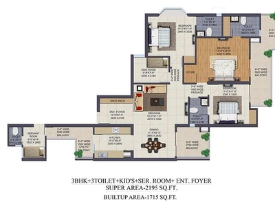 3 BHK Apartment 1715 Sq.ft. for Sale in
