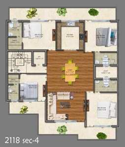 4 BHK Builder Floor 2800 Sq.ft. for Sale in Sector 4 Gurgaon