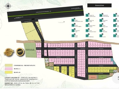 1000 sq ft East facing Launch property Plot for sale at Rs 25.00 lacs in VIP Aura Residences in Thirumazhisai, Chennai
