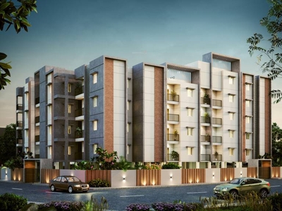 1014 sq ft 2 BHK Under Construction property Apartment for sale at Rs 68.88 lacs in Nahar Grandeur in Sholinganallur, Chennai