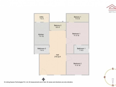 1023 sq ft 2 BHK 2T North facing Apartment for sale at Rs 49.50 lacs in Sowparnika Purple Rose in Hoskote, Bangalore