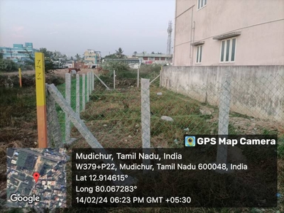 1025 sq ft South facing Plot for sale at Rs 41.50 lacs in Project in Mudichur, Chennai