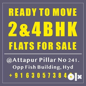 2Bhk, 900sft, flats for Sale at attapur Pillar no 241, hyderabad