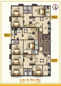 920 sq ft 3 BHK 2T South facing Completed property Apartment for sale at Rs 1.34 crore in Project in Vadapalani, Chennai