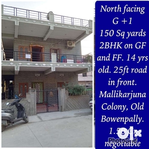 North facing G+1 well maintained house. Old Bowenpally