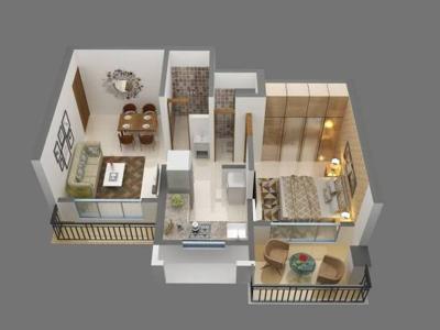 660 sq ft 1 BHK 1T West facing Under Construction property Apartment for sale at Rs 49.00 lacs in Shree Laxmi Kailash Homes 8th floor in Kalyan West, Mumbai