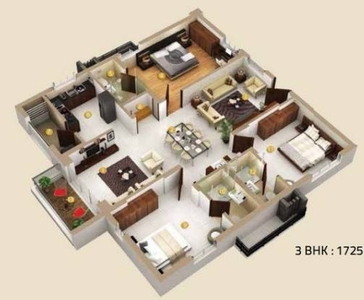 1725 sq ft 3 BHK 3T East facing Apartment for sale at Rs 1.80 crore in Honer Vivantis 9th floor in Gopanpally, Hyderabad
