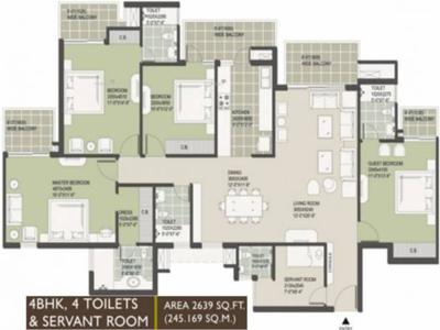 2637 sq ft 4 BHK 4T NorthEast facing Apartment for sale at Rs 1.24 crore in Satya The Hermitage 4th floor in Sector 103, Gurgaon