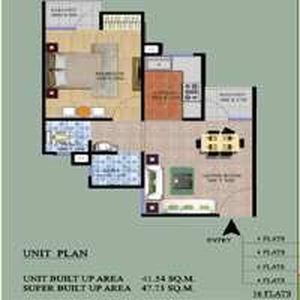 1 BHK Apartment 41 Sq. Meter for Sale in