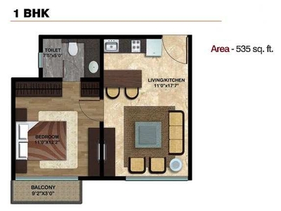 1 BHK Apartment 431 Sq.ft. for Sale in