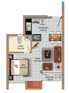 1 BHK Apartment 444 Sq.ft. for Sale in
