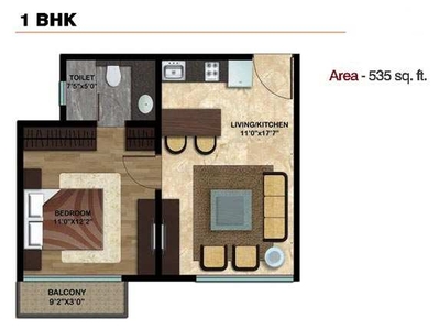 1 BHK Apartment 573 Sq.ft. for Sale in