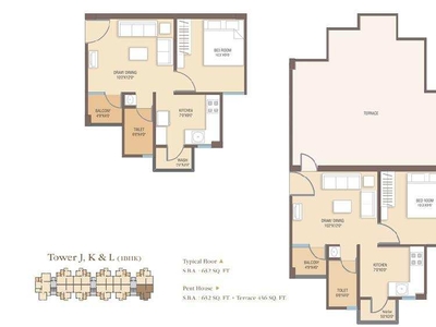 1 BHK Apartment 632 Sq.ft. for Sale in Jambuva, Vadodara