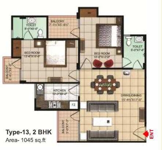 2 BHK Apartment 1045 Sq.ft. for Sale in Dhanuha, Allahabad