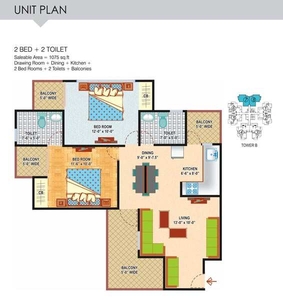 2 BHK Residential Apartment 1075 Sq.ft. for Sale in Sector 77 Noida