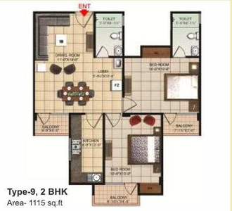 2 BHK Apartment 1115 Sq.ft. for Sale in Dhanuha, Allahabad